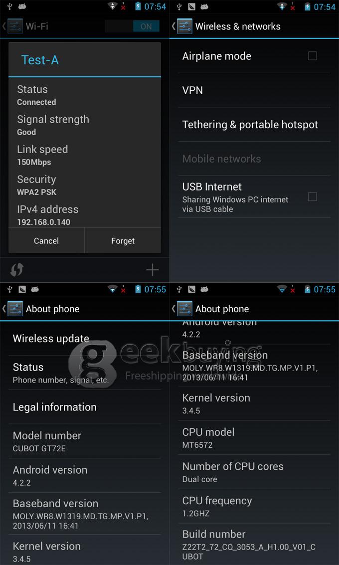 CUBOT GT72 4.0 Inch TFT Screen MTK6572 Dual Core 1.2GHz Smartphone 256MB/512MB 2.0MP Camera Android 4.2 OS with GPS - Orange