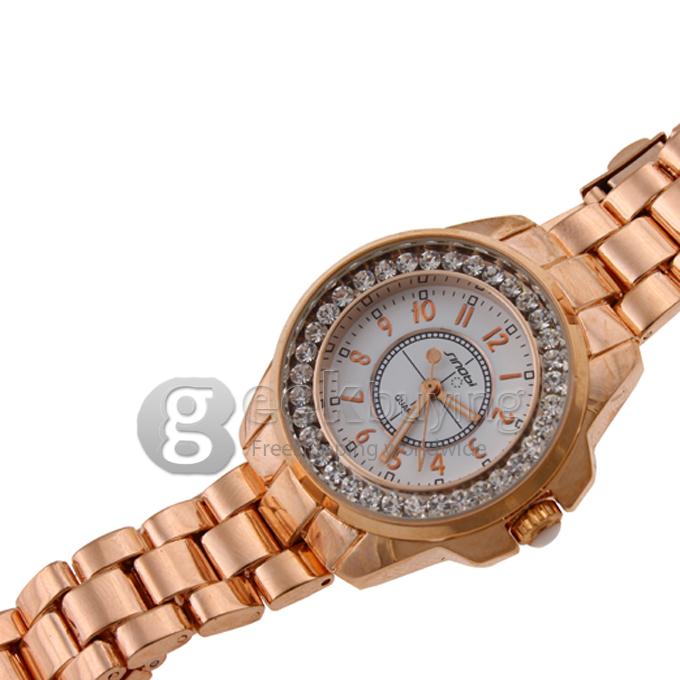 SINOBI 9390 Stainless Steel Women's Fashion & Casual Watches - Golden
