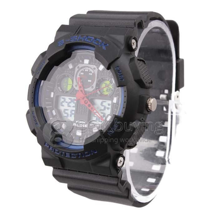 ALIKE AK1055 Unisex Plastic 50 Meters Waterproof Sport Utility Watch - Black