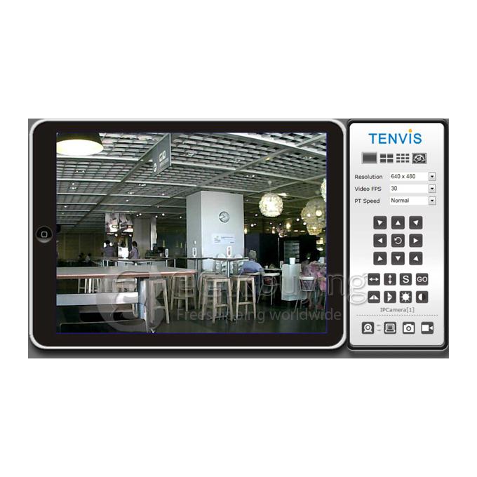Tenvis JPT3815W Wireless IP Camera with 300K Pixels 10 IR LEDs Two-Way Audio Night Vision Motion Detection - Black