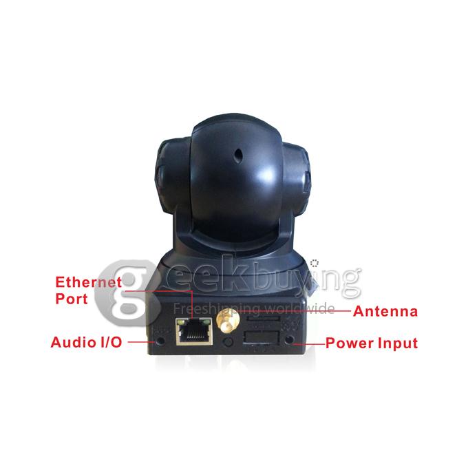 Tenvis JPT3815W Wireless IP Camera with 300K Pixels 10 IR LEDs Two-Way Audio Night Vision Motion Detection - Black