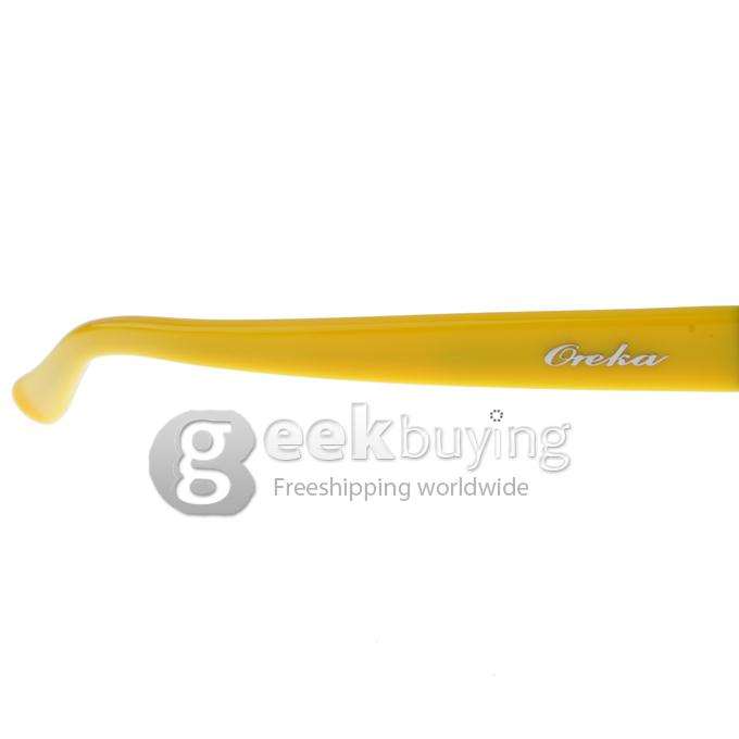 OREKA WG001C4 Black + Yellow Plastic Full Frame Nylon Resin Lenses Fashion Sunglasses - Gray