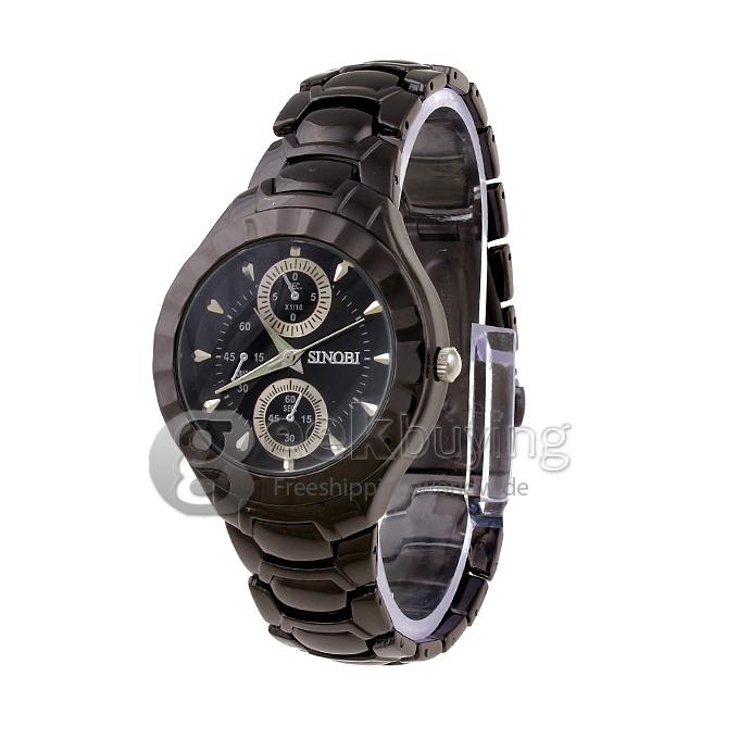 SINOBI 3595 Stainless Steel Men's Fashion & Casual Watches-Black