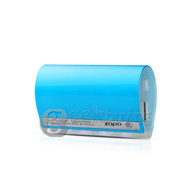 ZOPO WT-85 5200mAh USB Power Bank External Battery Charger for Cell Phone Camera MP3 MP4 PSP GPS - Blue