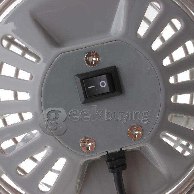 Mini 360-Degree Rotating Cooler Ultra Quiet Cooling Desk USB Fan for PC - Grey