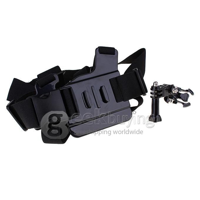 3-Way Adjustment Base + Elastic Chest Body Strap Mount Belt for GoPro Hero 4 3 2 1 SJ Cams