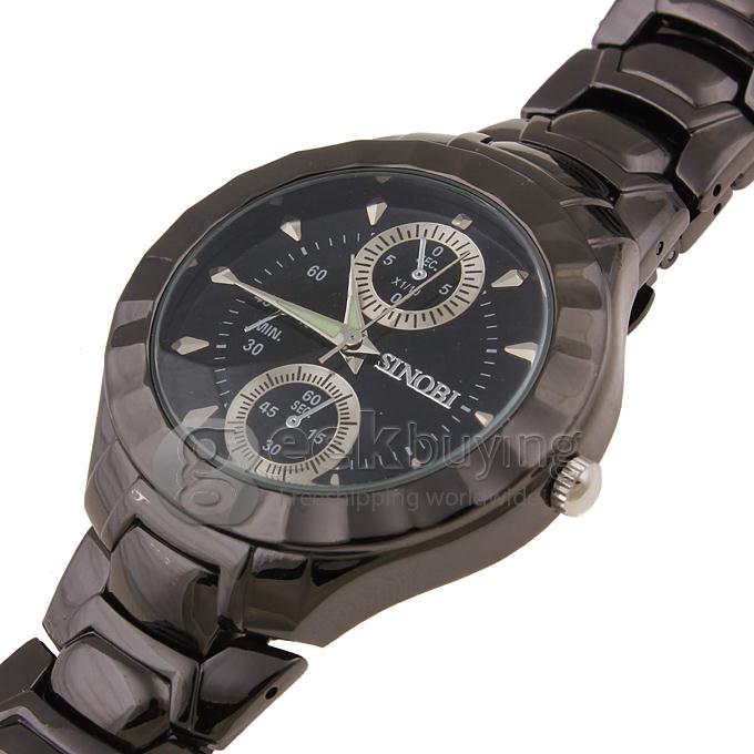 SINOBI 3595 Stainless Steel Men's Fashion & Casual Watches-Black