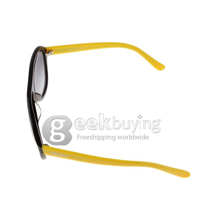 OREKA WG001C4 Black + Yellow Plastic Full Frame Nylon Resin Lenses Fashion Sunglasses - Gray