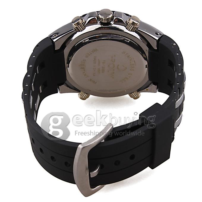 I-POLW 12584 Stainless Steel 30 Meters Waterproof Fashion Sports Utility Watch - Black