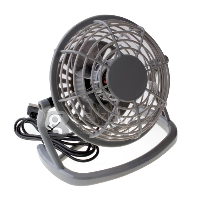 Mini 360-Degree Rotating Cooler Ultra Quiet Cooling Desk USB Fan for PC - Grey