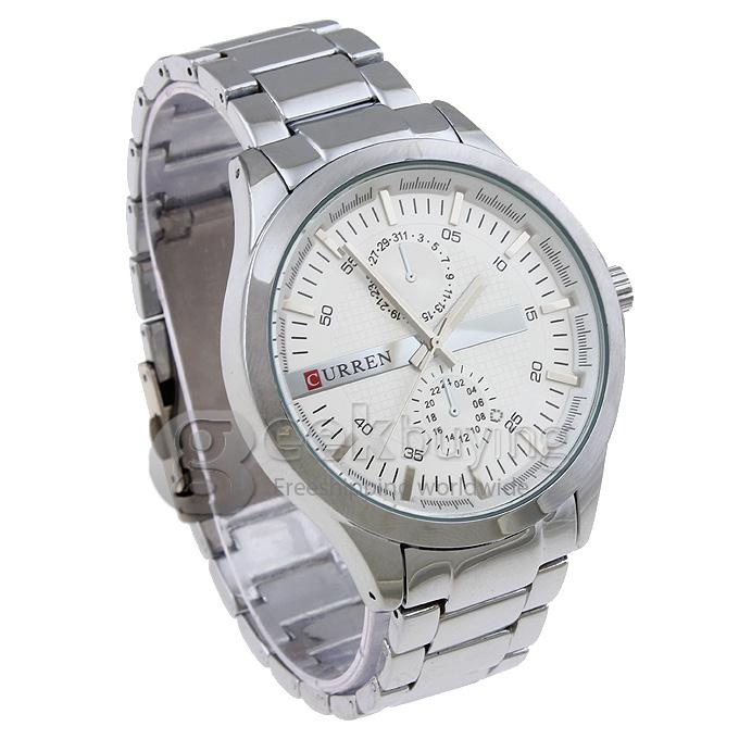 CURREN 8128 Stainless Steel Men's Fashion & Casual Watches - Silver