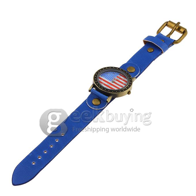 523-5 National Flag Design Style Unisex Fashion & Casual Watches - Blue