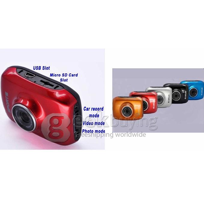 10M Waterproof HD 720P 1.3MP 4X Digital Zoom 2.0 Inch Touch Panel Diving Bicycle Motorcycle Action Camcorder DV for Sports Driving Ride Shooting - Red