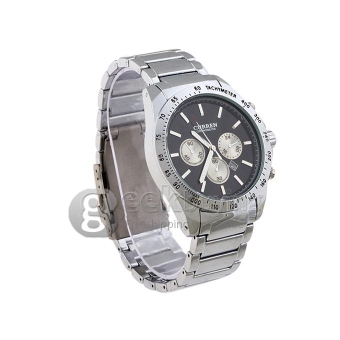 CURREN 8047 Stainless Steel Men's Fashion & Casual Watches - Silver