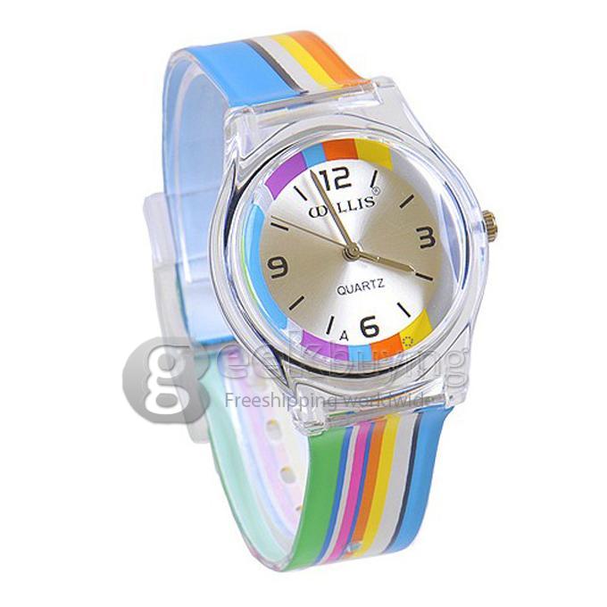 Children Rainbow Design Style Wrist Watch - Multicolor