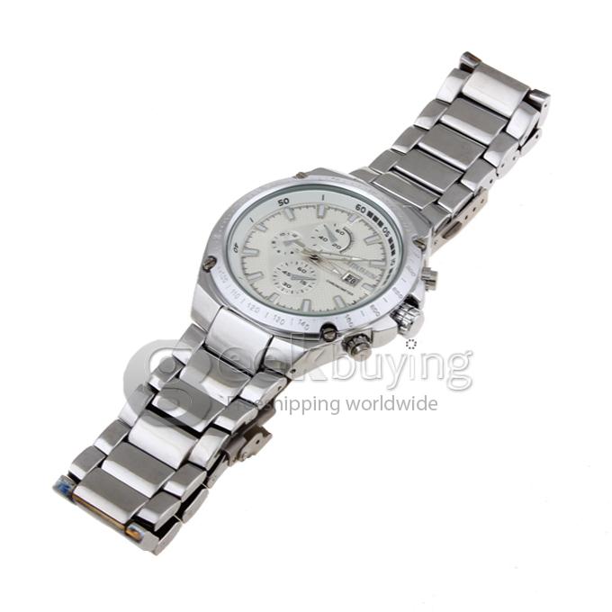 CURREN 8042 Stainless Steel Men's Fashion & Casual Watches - White + Silver