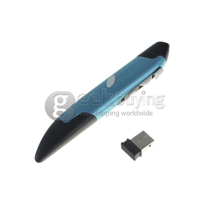 GM60 2.4G Pen Mouse Pen-Shaped Adjustable 500/1000 DPI Wireless Mouse + USB 2.0 Reciever-----Sky Blue