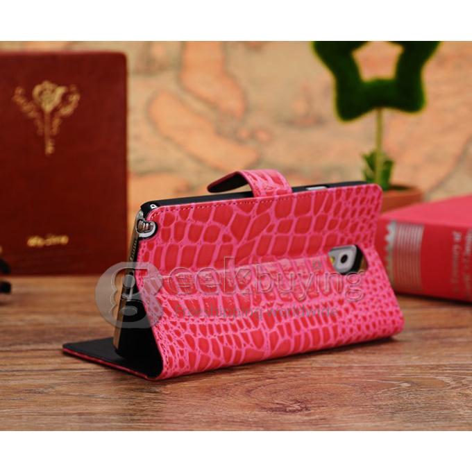 New Crocodile Pattern Wallet Leather Flip Case for Samsung Galaxy Note 3 III N9000 - Rose