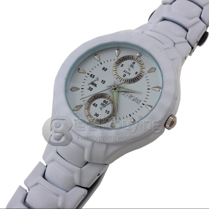 SINOBI 3595 Stainless Steel Men's Fashion & Casual Watches - White