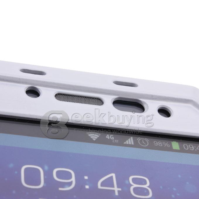 PEPK Extreme Aluminum Metal Shockproof Cover Case with Gorilla Glass for Samsung Galaxy S4 IV i9500 - White