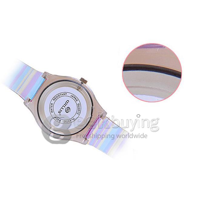 Children Rainbow Design Style Wrist Watch - Multicolor