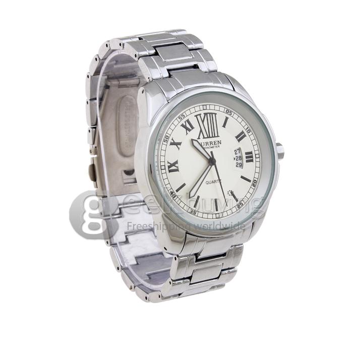 CURREN 8087 Stainless Steel Men's Fashion & Casual Watches - Silver