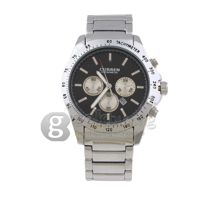 CURREN 8047 Stainless Steel Men's Fashion & Casual Watches - Silver