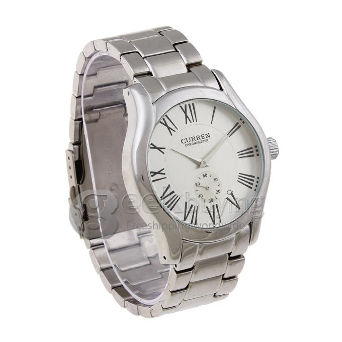 CURREN 8061 Stainless Steel Men's Fashion & Casual Watches - Silver
