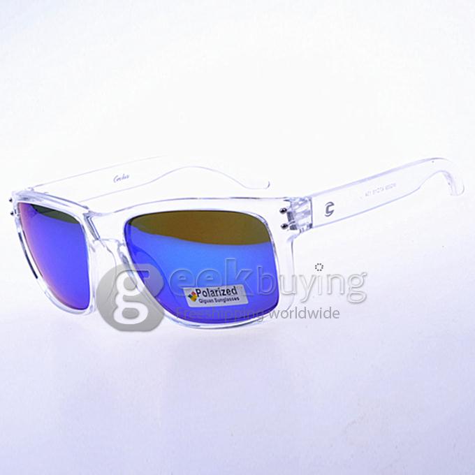 WG009 Transparent TR90 Full Frame Polarized Lens Sports Sunglasses - Blue REVO