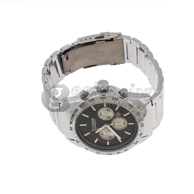 CURREN 8047 Stainless Steel Men's Fashion & Casual Watches - Silver