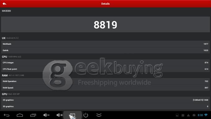 Tronsmart MK808II (Updagraded MK808) Rockchip RK3066 Dual Core TV Box Mini PC Google Android 4.2.2 OS 1G/8G WIFI/Bluetooth with External Wifi Antenna - Black