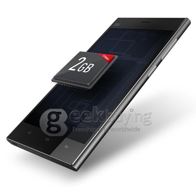 Xiaomi Mi3 5.0Inch Glove Mode IPS Screen Snapdragon MSM8974AB Smart Phone 2GB RAM+64GB ROM 13.0MP Camera MIUI V5 OS with 3G/GPS/OTG/NFC - Black