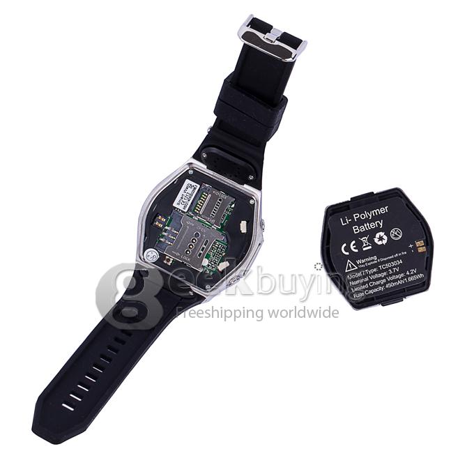 A6 1.54 inch Touch Screen MTK 6250 Watch phone Bluetooth/Sync Phonebook/Call/SMS/Anti Lost - Black