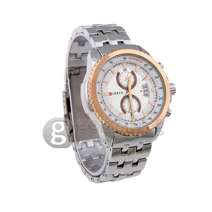 CURREN 8082 Stainless Steel Men's Fashion & Casual Watches - Silver