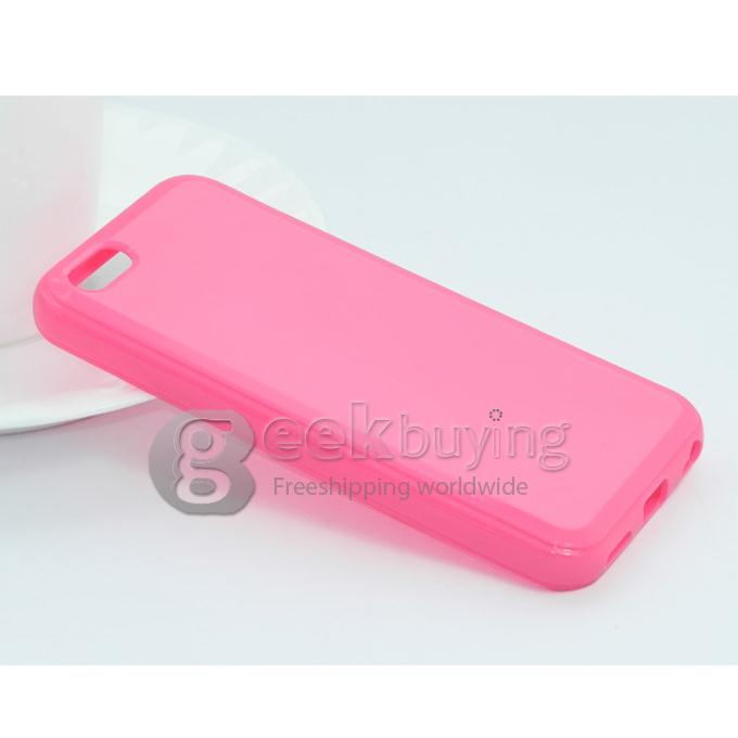 Simple Glossy Soft Silicone Rubber TPU Skin Back Cover Case for iPhone 5C - Rose
