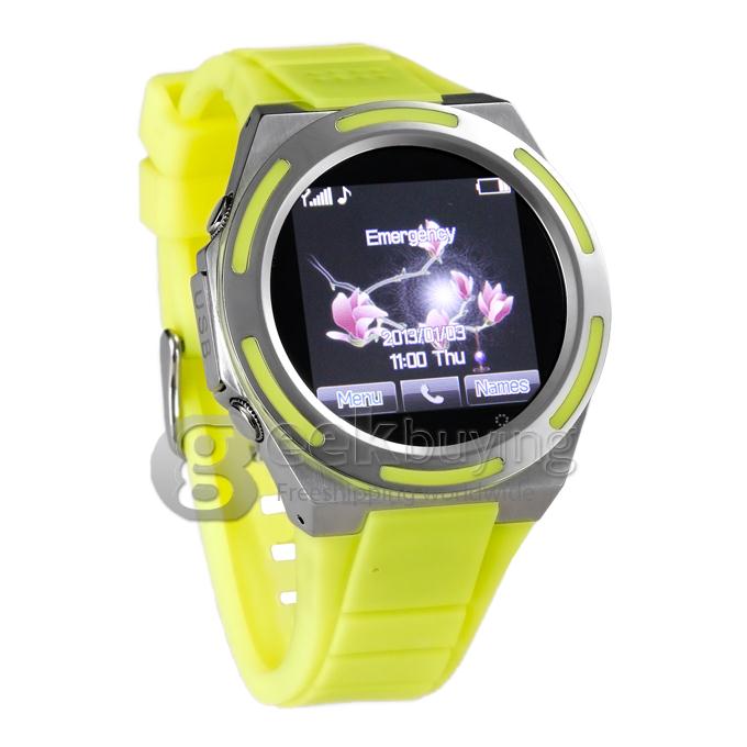 A8 1.54 inch Touch Screen MTK 6250 Watch phone Bluetooth/Sync Phonebook/Call/SMS/Anti Lost - Yellow