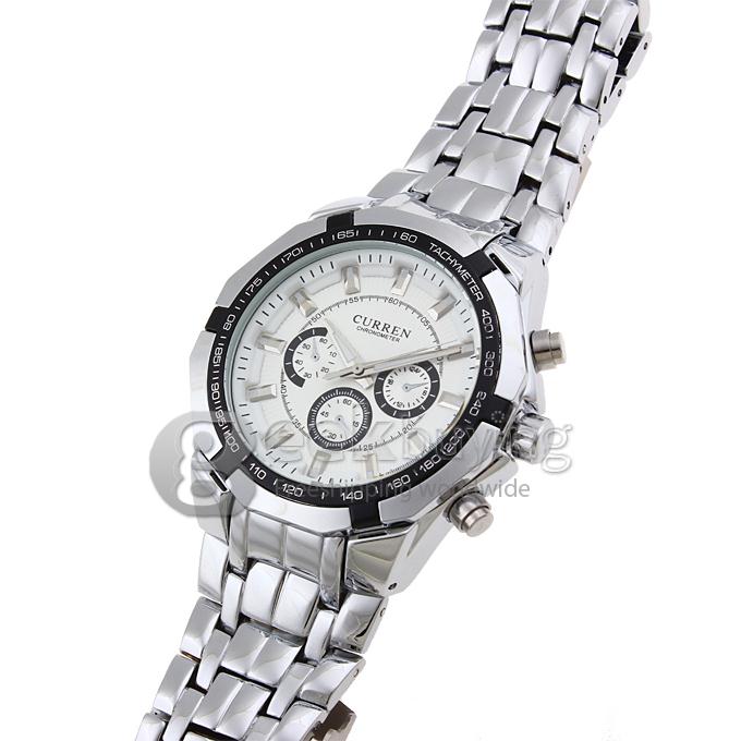CURREN 8084 Stainless Steel Men's Fashion & Casual Watches - Silver