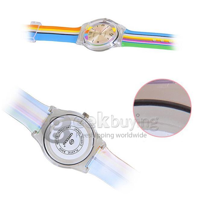 Children Rainbow Design Style Wrist Watch - Multicolor