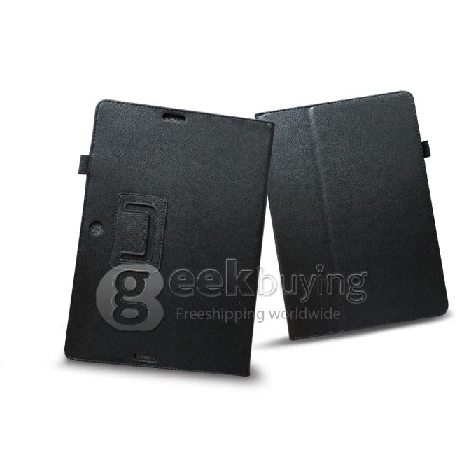 PU Leather Case Stand Cover for 10.1 inch ASUS MeMO Pad FHD 10 ME302C Tablet - Black