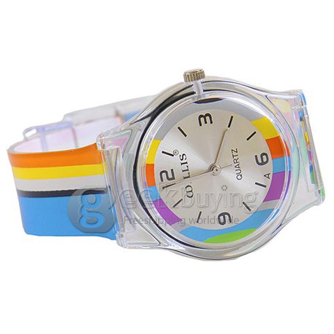 Children Rainbow Design Style Wrist Watch - Multicolor