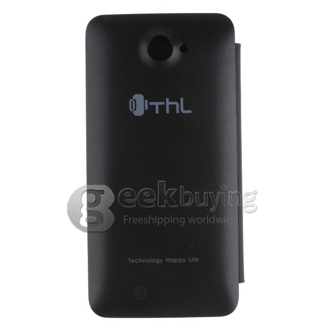 Protective PU Leather Hard Case Cover Shell for THL W200 W200S - Black