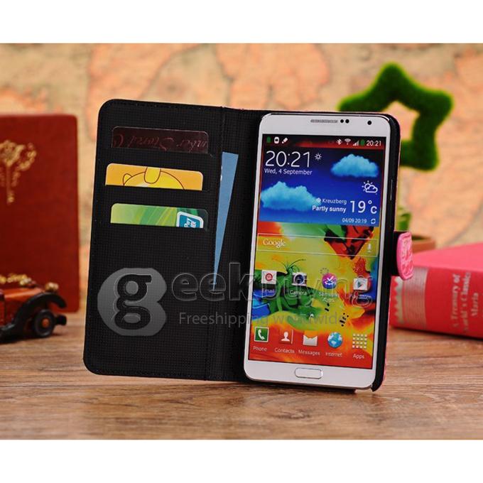 New Crocodile Pattern Wallet Leather Flip Case for Samsung Galaxy Note 3 III N9000 - Rose
