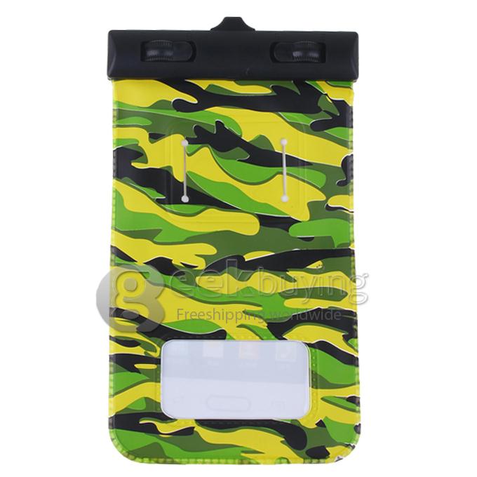Digital Camera Mobile Phone Waterproof PVC Bag Case Underwater Pouch 16x10CM with Compass - Army Green