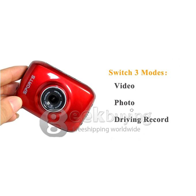 10M Waterproof HD 720P 1.3MP 4X Digital Zoom 2.0 Inch Touch Panel Diving Bicycle Motorcycle Action Camcorder DV for Sports Driving Ride Shooting - Red