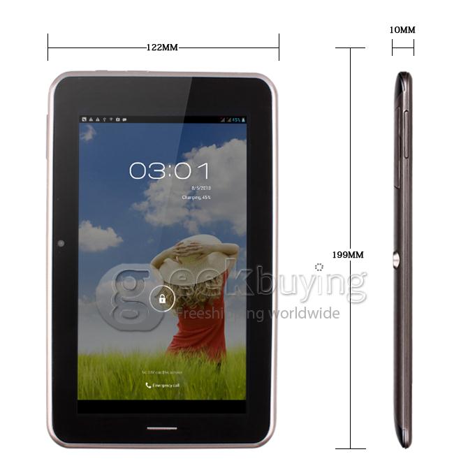 GB97 MTK8377 1.2GHz 7 inch Tablet PC Phablet Android 4.1 Dual Core Capacitive Touch Screen 1024*600 1G/8G - Navy Blue