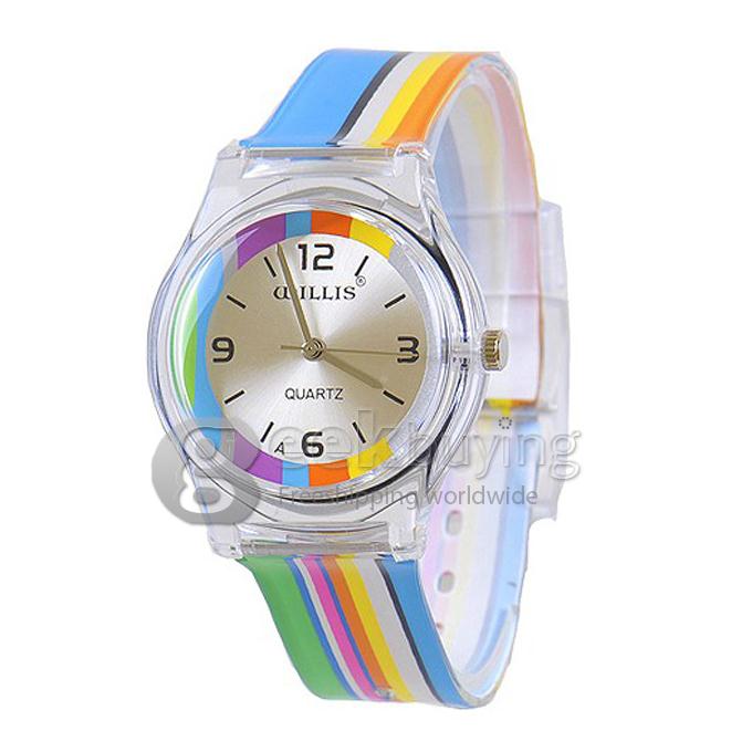Children Rainbow Design Style Wrist Watch - Multicolor