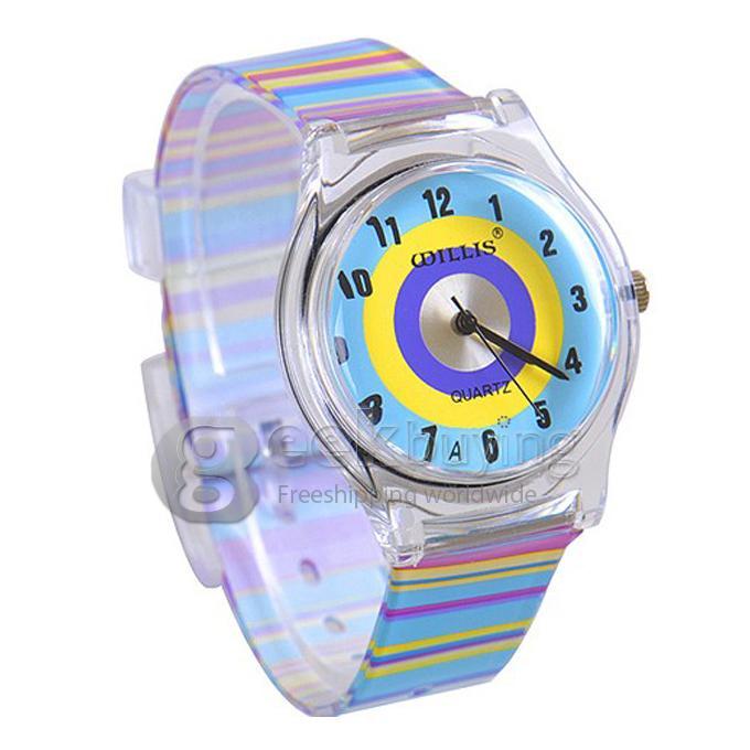 Children Rainbow Design Style Wrist Watch - Multicolor