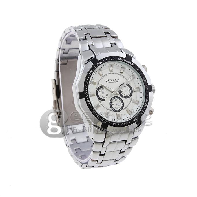 CURREN 8084 Stainless Steel Men's Fashion & Casual Watches - Silver