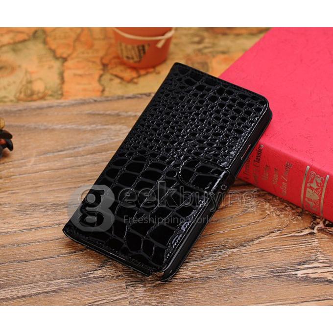 New Crocodile Pattern Wallet Leather Flip Case for Samsung Galaxy Note 3 III N9000 - Black