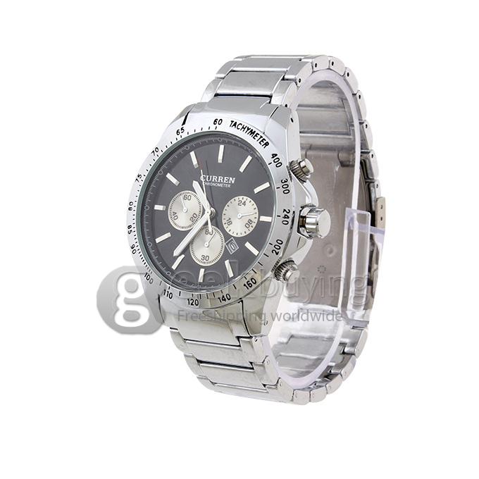 CURREN 8047 Stainless Steel Men's Fashion & Casual Watches - Silver